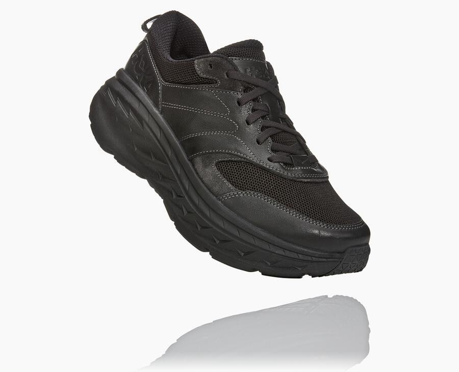 Hoka Bondi L - Women's Running Shoes - Black - UK 405QKMNWA